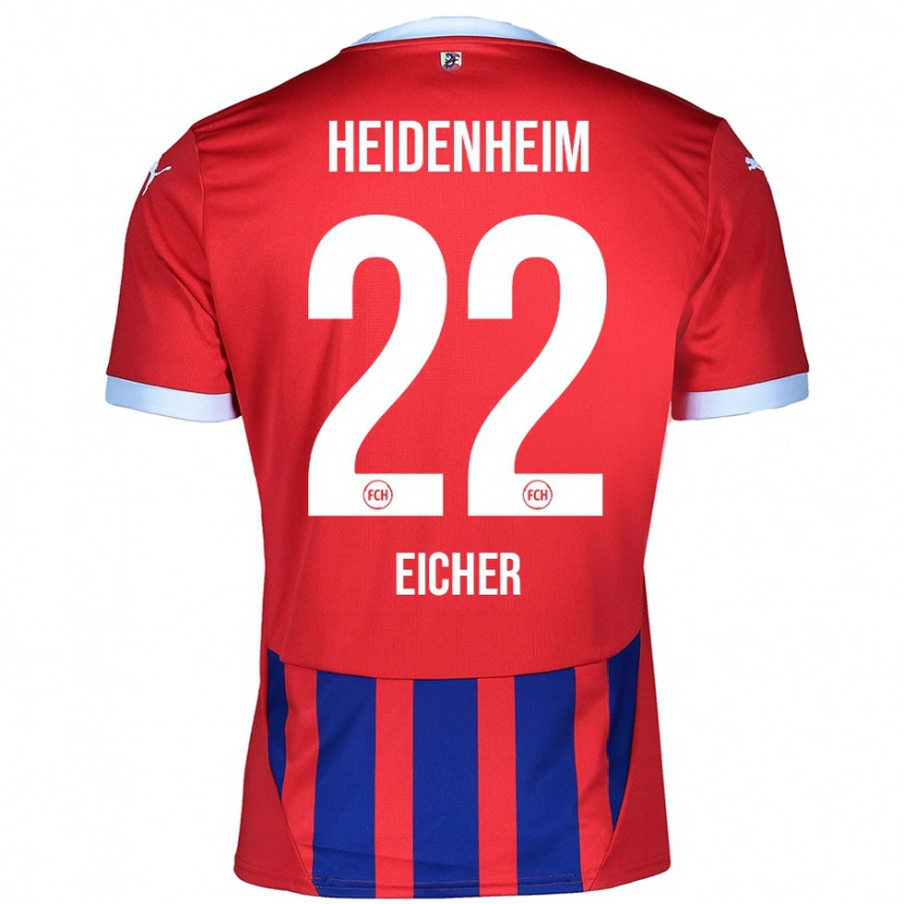 Danxen Heren Vitus Eicher #22 Rood Blauw Thuisshirt Thuistenue 2024/25 T-Shirt