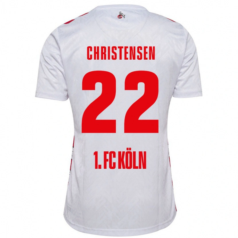 Danxen Heren Jacob Christensen #22 Wit Rood Thuisshirt Thuistenue 2024/25 T-Shirt