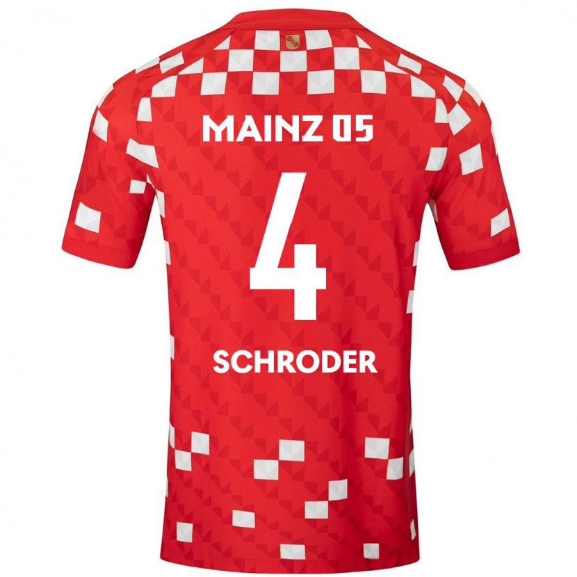 Danxen Heren Lara Schröder #4 Wit Rood Thuisshirt Thuistenue 2024/25 T-Shirt