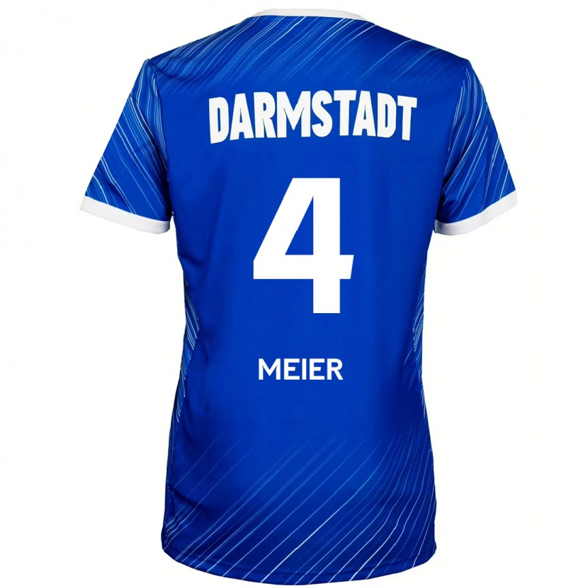 Danxen Heren Mark Meier #4 Blauw Wit Thuisshirt Thuistenue 2024/25 T-Shirt