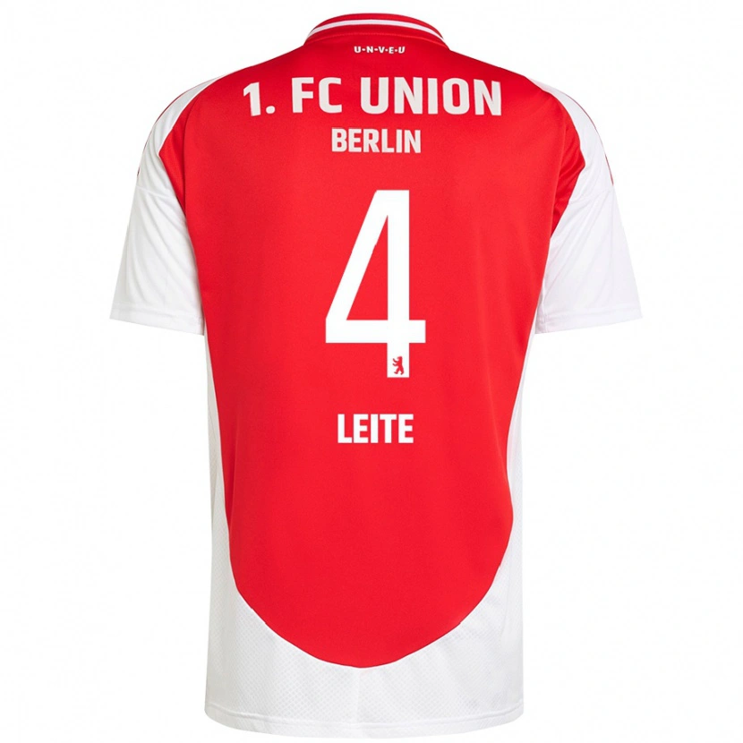 Danxen Heren Diogo Leite #4 Rood Wit Thuisshirt Thuistenue 2024/25 T-Shirt