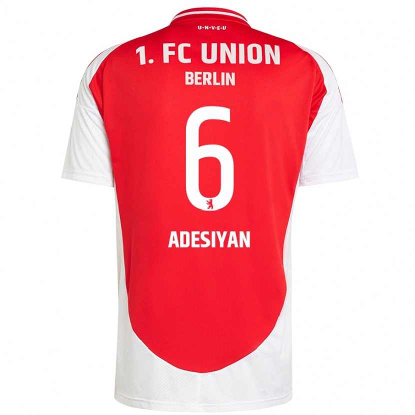 Danxen Heren Olufemi Adesiyan #6 Rood Wit Thuisshirt Thuistenue 2024/25 T-Shirt