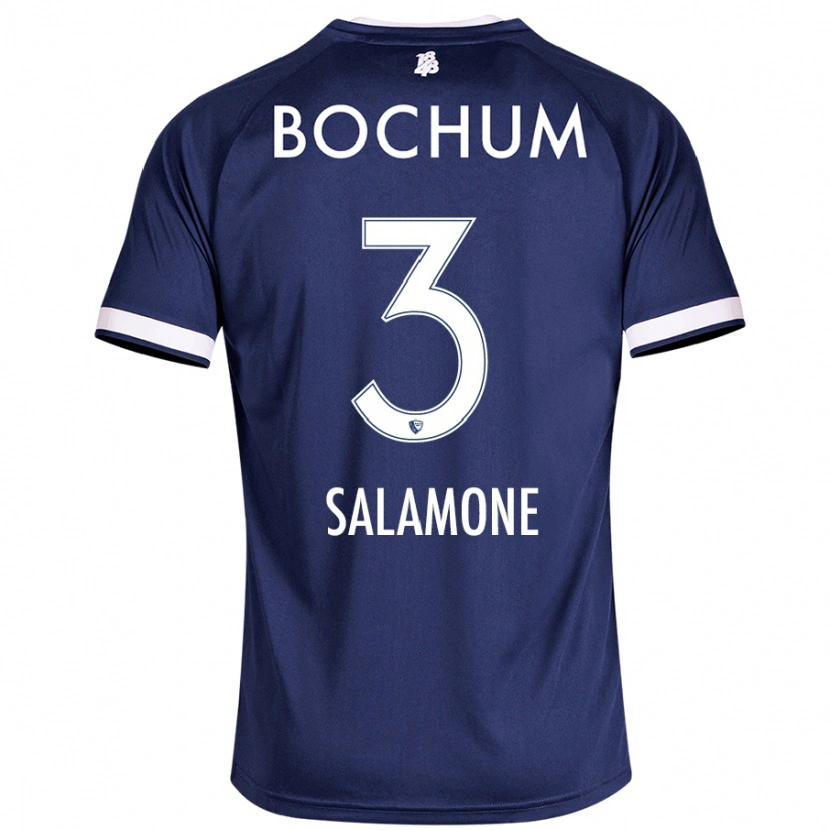 Danxen Heren Elia-Giona Salamone #3 Donkerblauw Thuisshirt Thuistenue 2024/25 T-Shirt