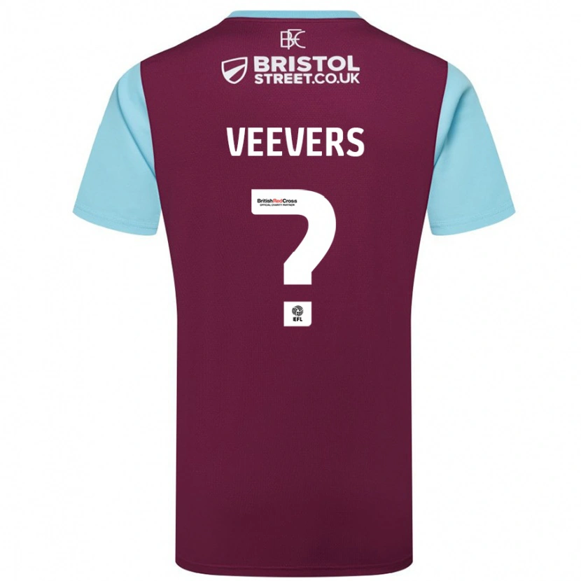 Danxen Heren Charlie Veevers #0 Bordeauxrood Hemelsblauw Thuisshirt Thuistenue 2024/25 T-Shirt