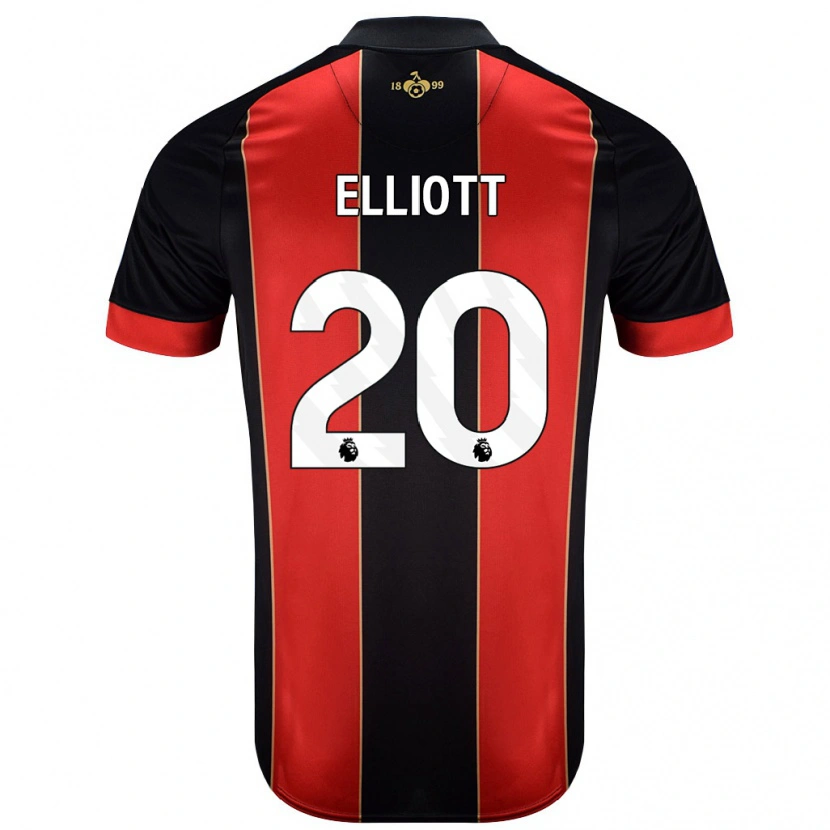 Danxen Heren Kaitlyn Elliott #20 Rood Zwart Thuisshirt Thuistenue 2024/25 T-Shirt