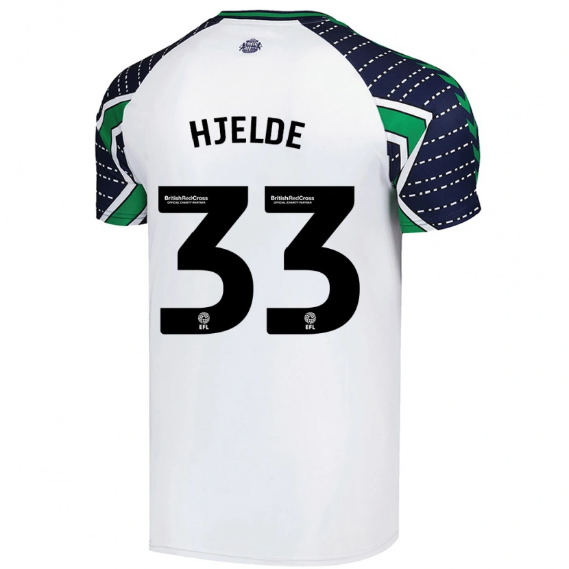 Danxen Heren Leo Fuhr Hjelde #33 Wit Uitshirt Uittenue 2024/25 T-Shirt