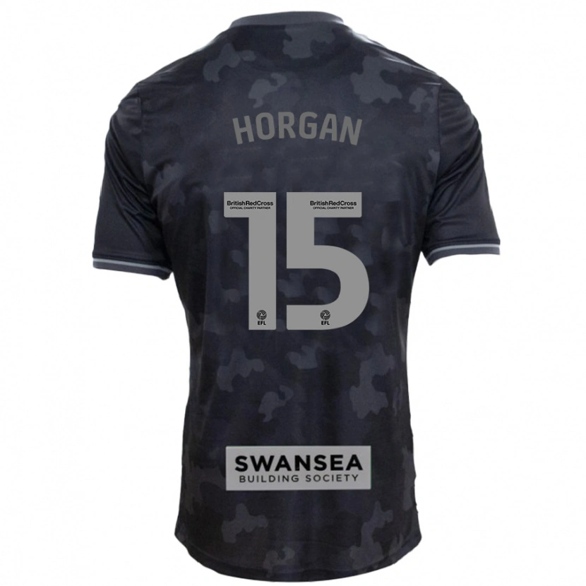 Danxen Heren Gwenan Horgan #15 Zwart Uitshirt Uittenue 2024/25 T-Shirt