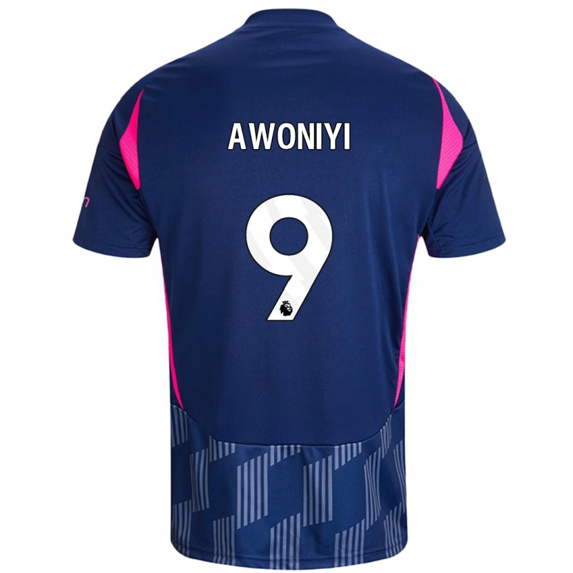 Danxen Heren Taiwo Awoniyi #9 Koningsblauw Roze Uitshirt Uittenue 2024/25 T-Shirt