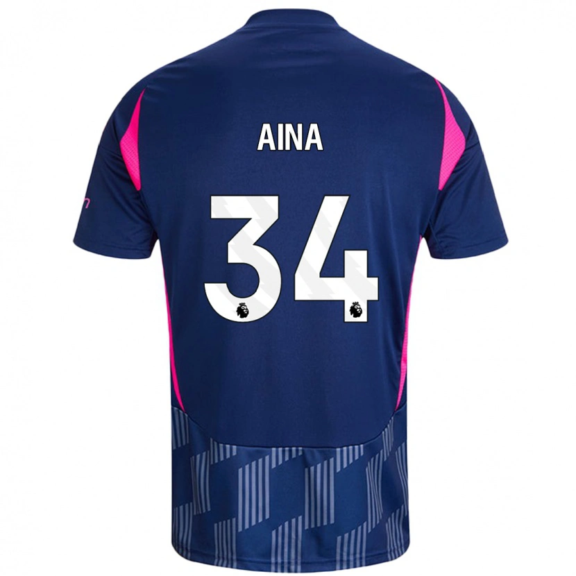 Danxen Heren Ola Aina #34 Koningsblauw Roze Uitshirt Uittenue 2024/25 T-Shirt