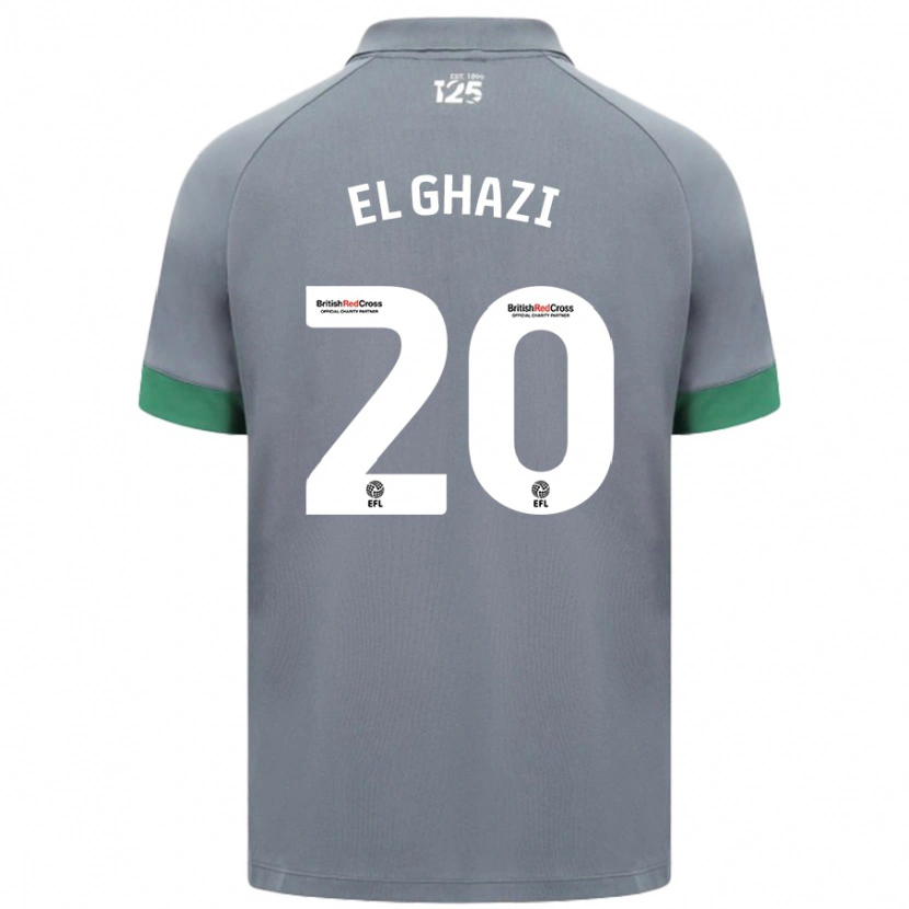 Danxen Heren Anwar El Ghazi #20 Donkergrijs Uitshirt Uittenue 2024/25 T-Shirt