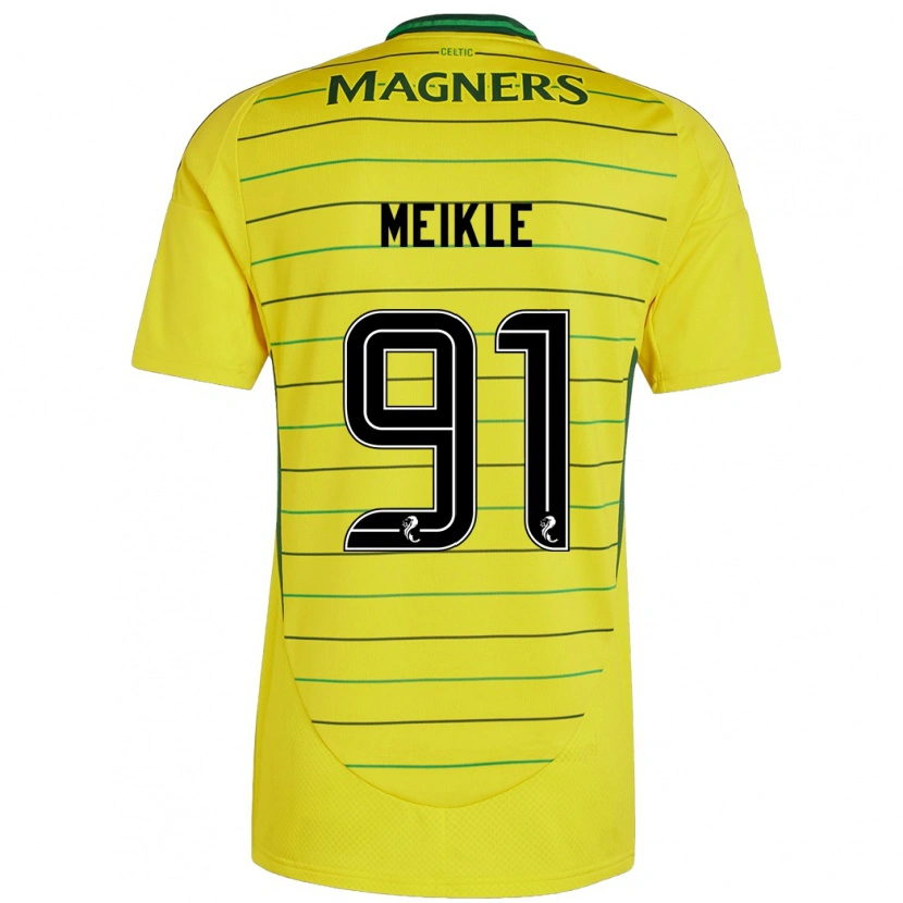 Danxen Heren Jamie Meikle #91 Geel Uitshirt Uittenue 2024/25 T-Shirt