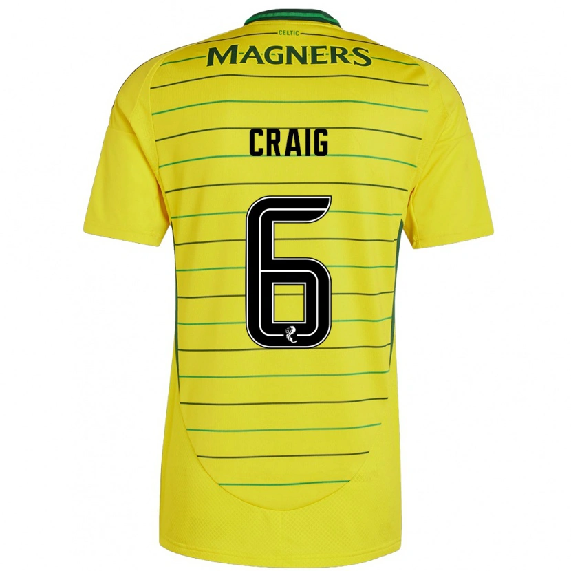 Danxen Heren Chloe Craig #6 Geel Uitshirt Uittenue 2024/25 T-Shirt