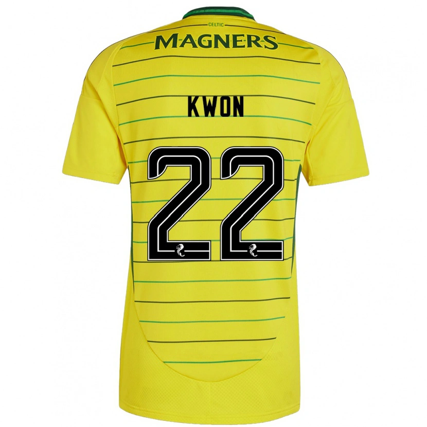 Danxen Heren Hyeok-Kyu Kwon #22 Geel Uitshirt Uittenue 2024/25 T-Shirt