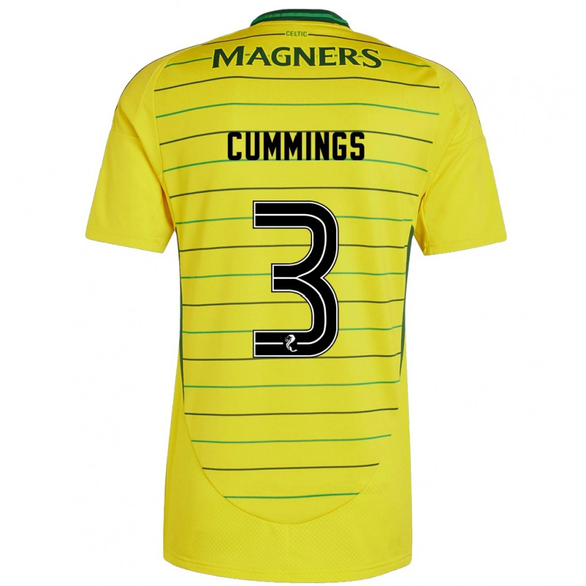 Danxen Heren Sydney Cummings #3 Geel Uitshirt Uittenue 2024/25 T-Shirt