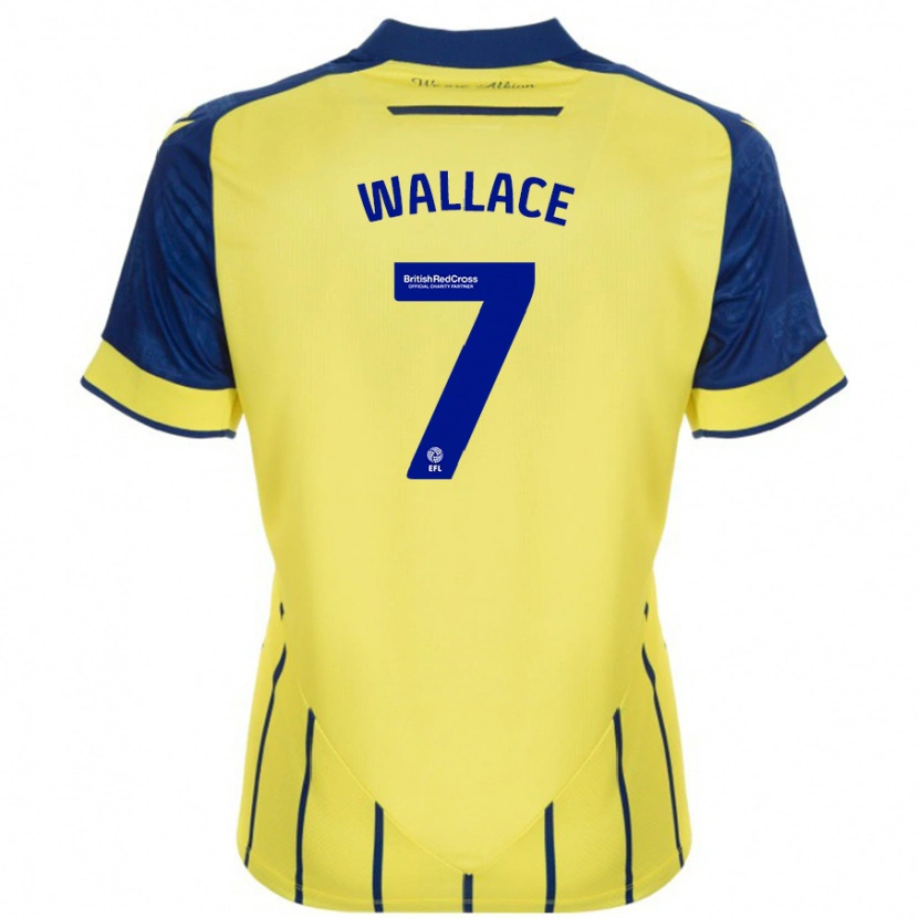 Danxen Heren Jed Wallace #7 Geel Blauw Uitshirt Uittenue 2024/25 T-Shirt