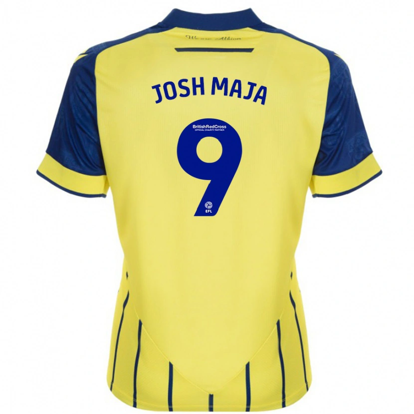 Danxen Heren Josh Maja #9 Geel Blauw Uitshirt Uittenue 2024/25 T-Shirt