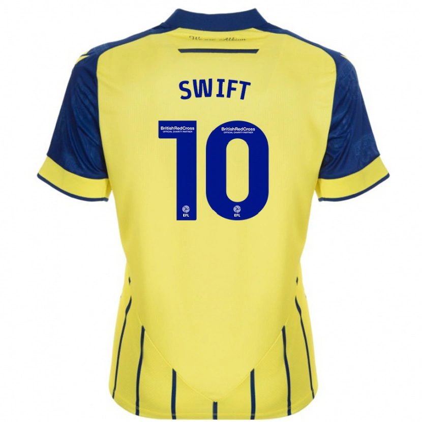 Danxen Heren John Swift #10 Geel Blauw Uitshirt Uittenue 2024/25 T-Shirt