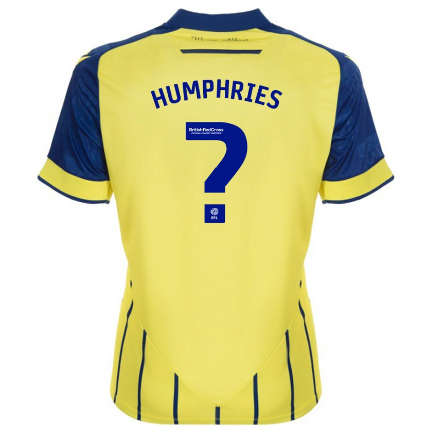 Danxen Heren Evan Humphries #0 Geel Blauw Uitshirt Uittenue 2024/25 T-Shirt