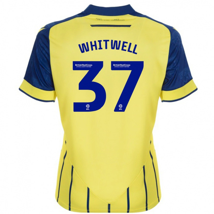 Danxen Heren Harry Whitwell #37 Geel Blauw Uitshirt Uittenue 2024/25 T-Shirt