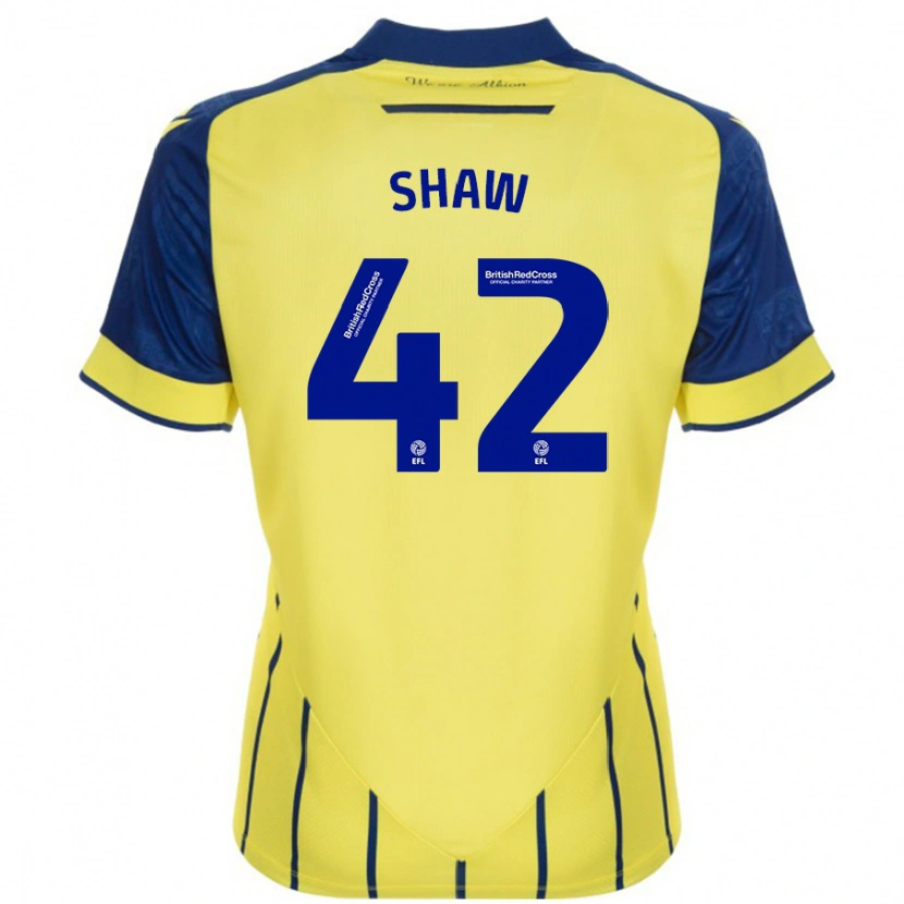 Danxen Heren Josh Shaw #42 Geel Blauw Uitshirt Uittenue 2024/25 T-Shirt