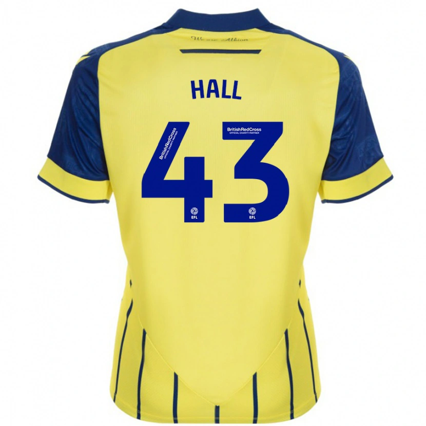 Danxen Heren Reece Hall #43 Geel Blauw Uitshirt Uittenue 2024/25 T-Shirt