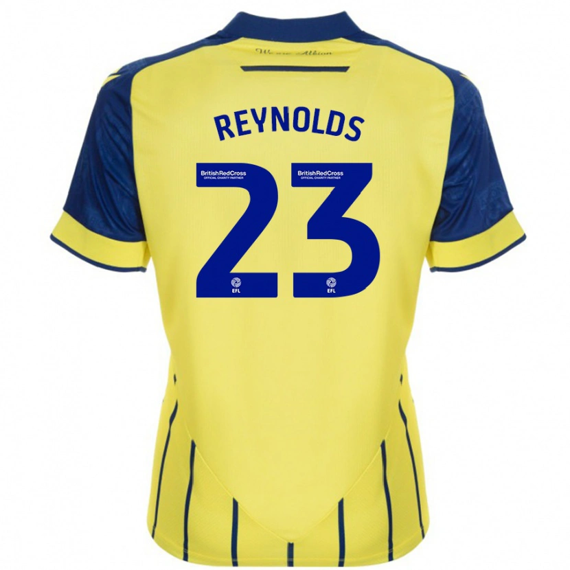 Danxen Heren Taylor Reynolds #23 Geel Blauw Uitshirt Uittenue 2024/25 T-Shirt