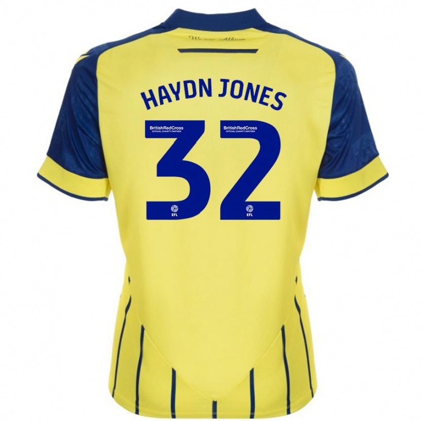 Danxen Heren Mackenzie Haydn-Jones #32 Geel Blauw Uitshirt Uittenue 2024/25 T-Shirt