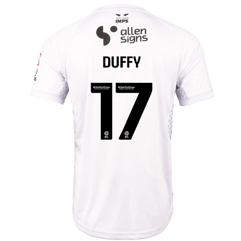 Danxen Heren Dylan Duffy #17 Rood Wit Uitshirt Uittenue 2024/25 T-Shirt