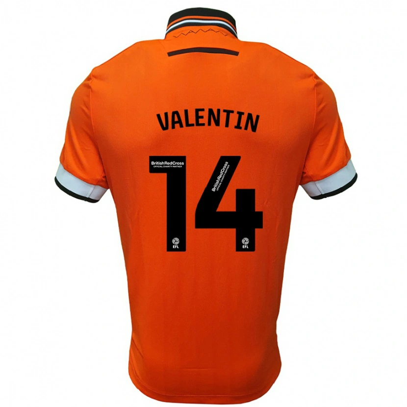 Danxen Heren Pol Valentín #14 Oranje Wit Uitshirt Uittenue 2024/25 T-Shirt