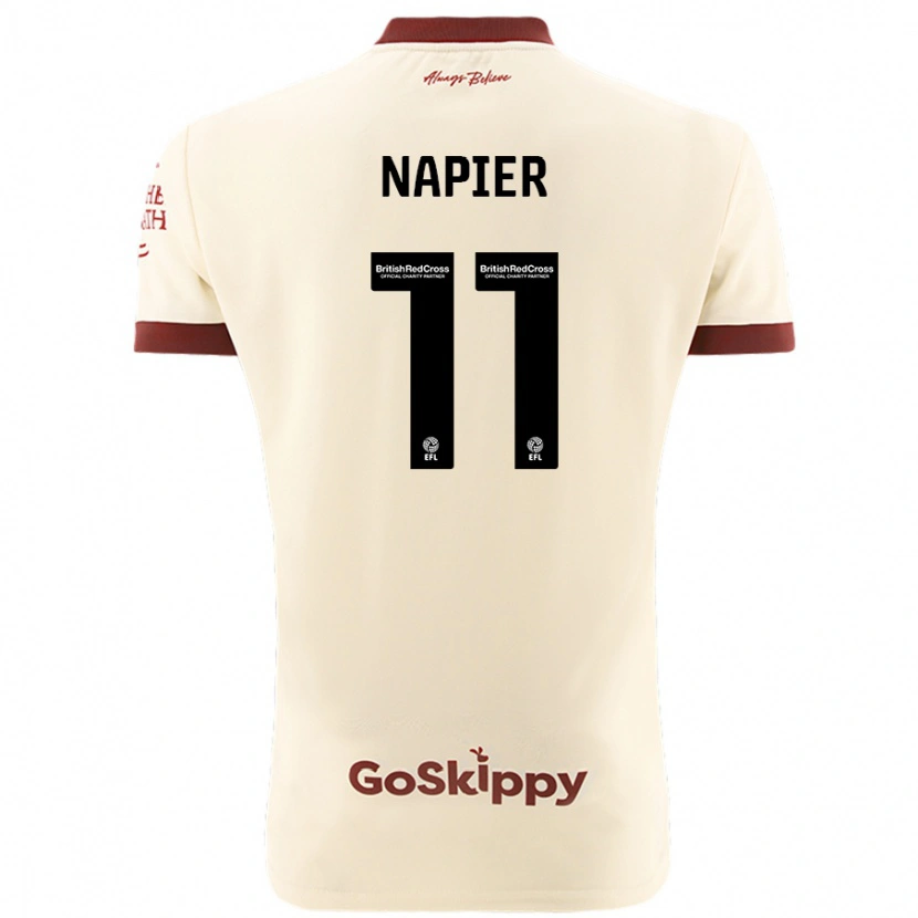 Danxen Heren Jamie-Lee Napier #11 Crèmewit Uitshirt Uittenue 2024/25 T-Shirt