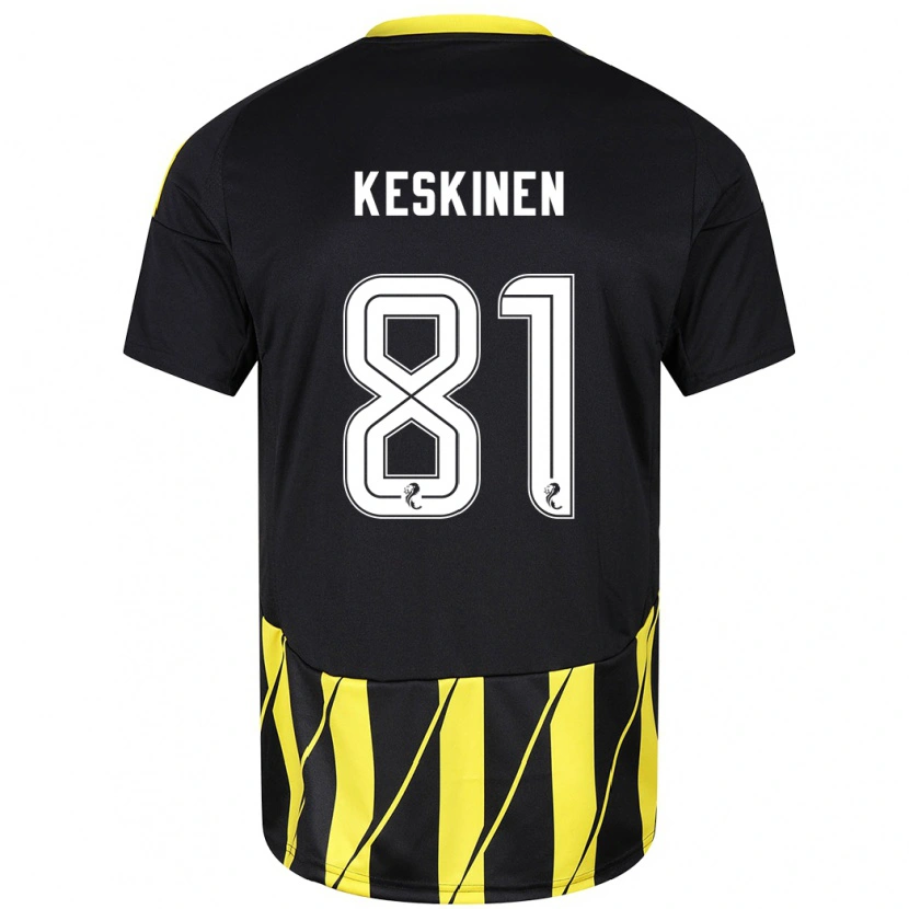 Danxen Heren Topi Keskinen #81 Zwart Geel Uitshirt Uittenue 2024/25 T-Shirt