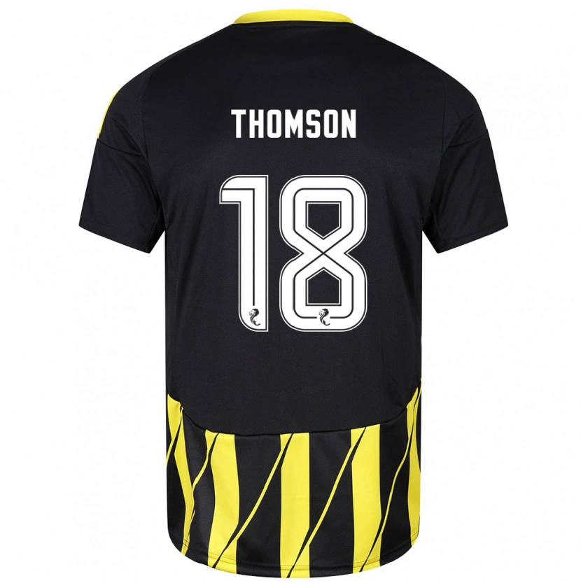 Danxen Heren Eva Thomson #18 Zwart Geel Uitshirt Uittenue 2024/25 T-Shirt