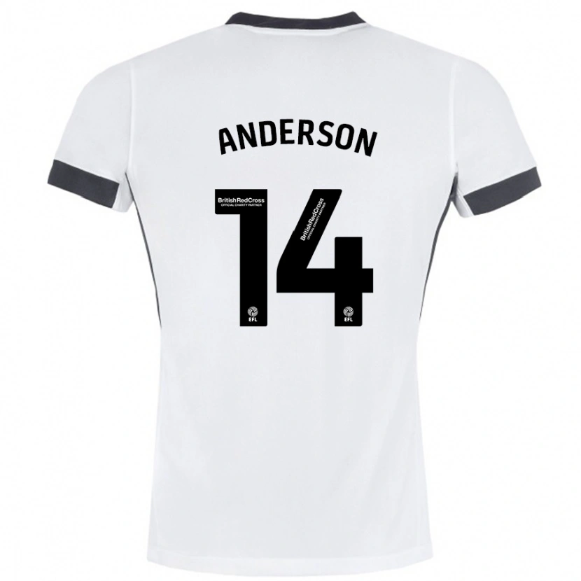 Danxen Heren Keshi Anderson #14 Wit Zwart Uitshirt Uittenue 2024/25 T-Shirt