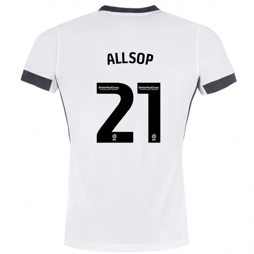 Danxen Heren Ryan Allsop #21 Wit Zwart Uitshirt Uittenue 2024/25 T-Shirt