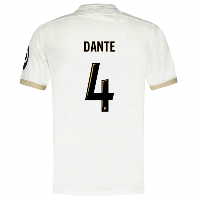 Danxen Heren Dante #4 Wit Goud Uitshirt Uittenue 2024/25 T-Shirt