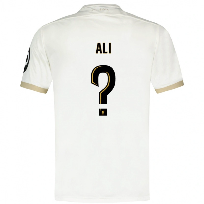 Danxen Heren Kéfren Ali #0 Wit Goud Uitshirt Uittenue 2024/25 T-Shirt