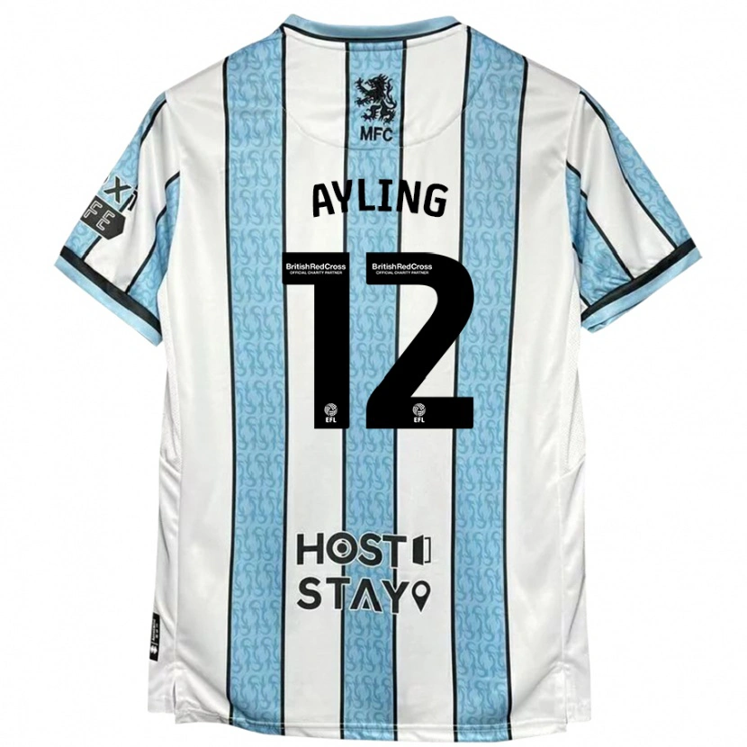 Danxen Heren Luke Ayling #12 Witblauw Uitshirt Uittenue 2024/25 T-Shirt