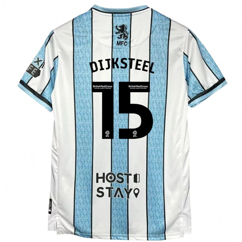 Danxen Heren Anfernee Dijksteel #15 Witblauw Uitshirt Uittenue 2024/25 T-Shirt