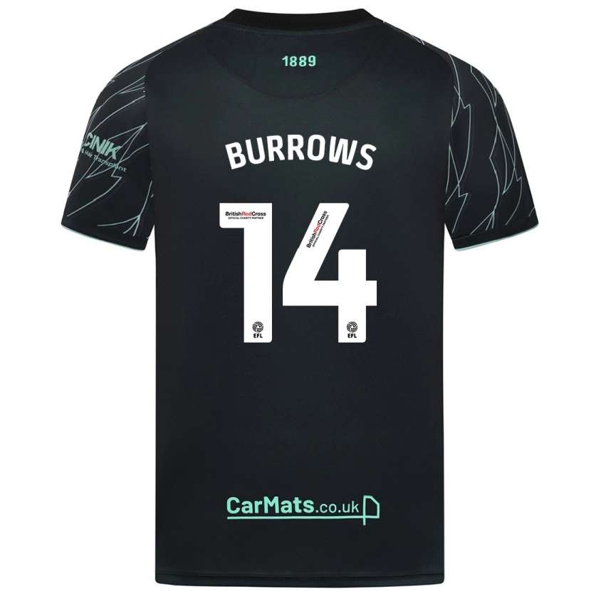 Danxen Heren Harrison Burrows #14 Zwart Groen Uitshirt Uittenue 2024/25 T-Shirt