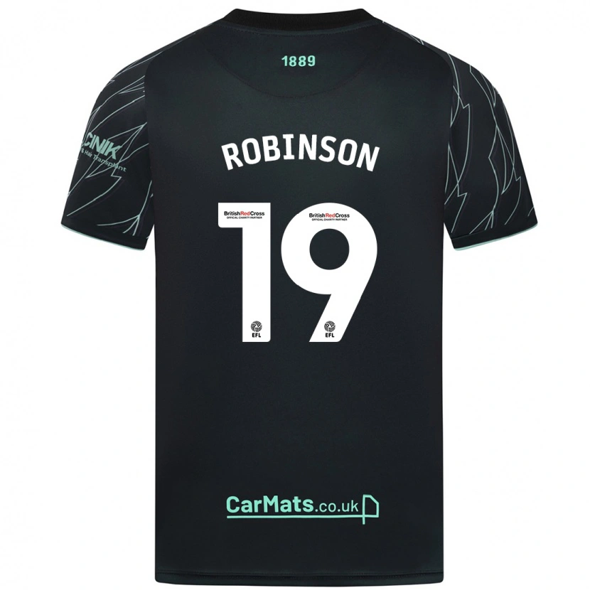 Danxen Heren Jack Robinson #19 Zwart Groen Uitshirt Uittenue 2024/25 T-Shirt