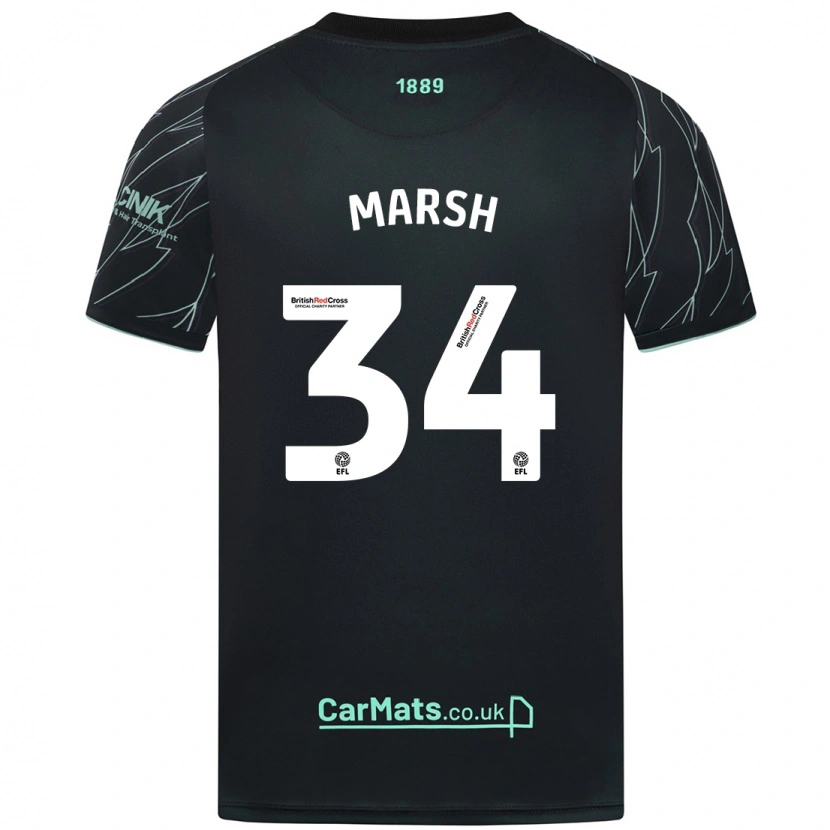 Danxen Heren Louie Marsh #34 Zwart Groen Uitshirt Uittenue 2024/25 T-Shirt