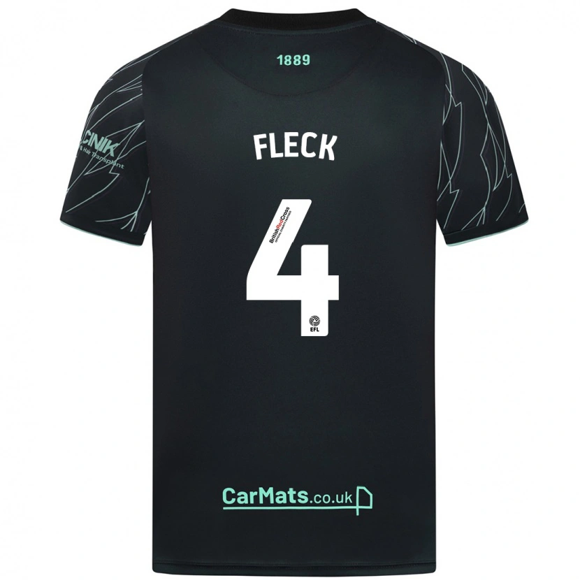 Danxen Heren John Fleck #4 Zwart Groen Uitshirt Uittenue 2024/25 T-Shirt