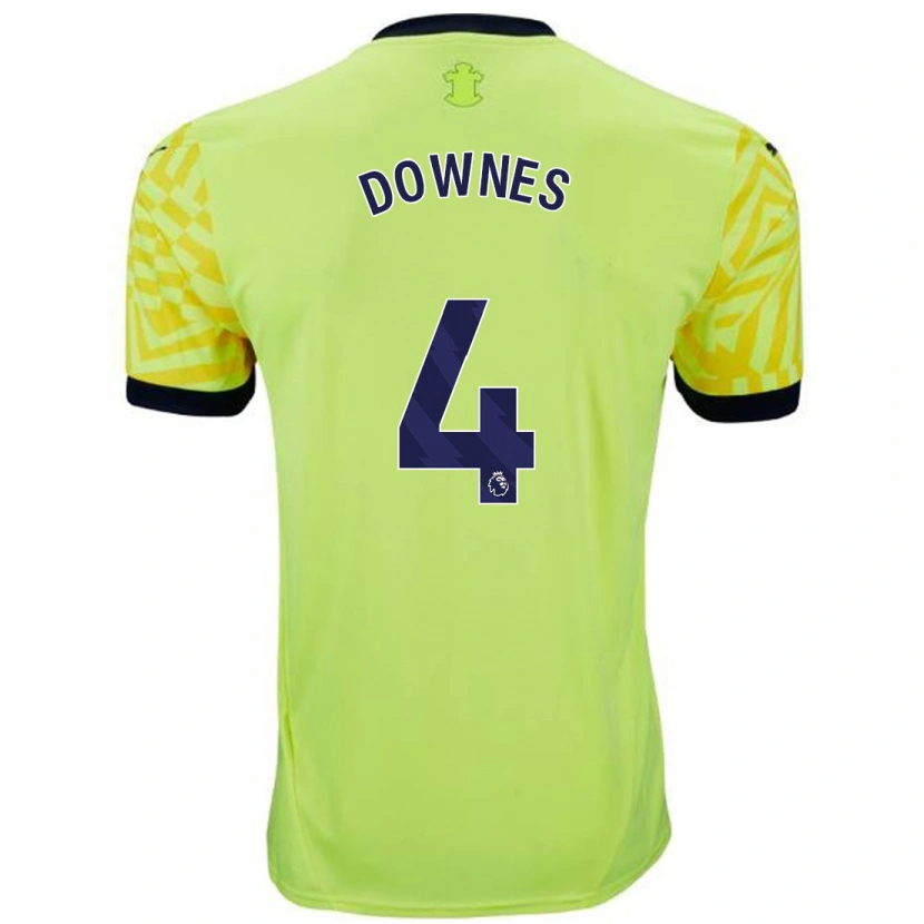 Danxen Heren Flynn Downes #4 Geel Uitshirt Uittenue 2024/25 T-Shirt