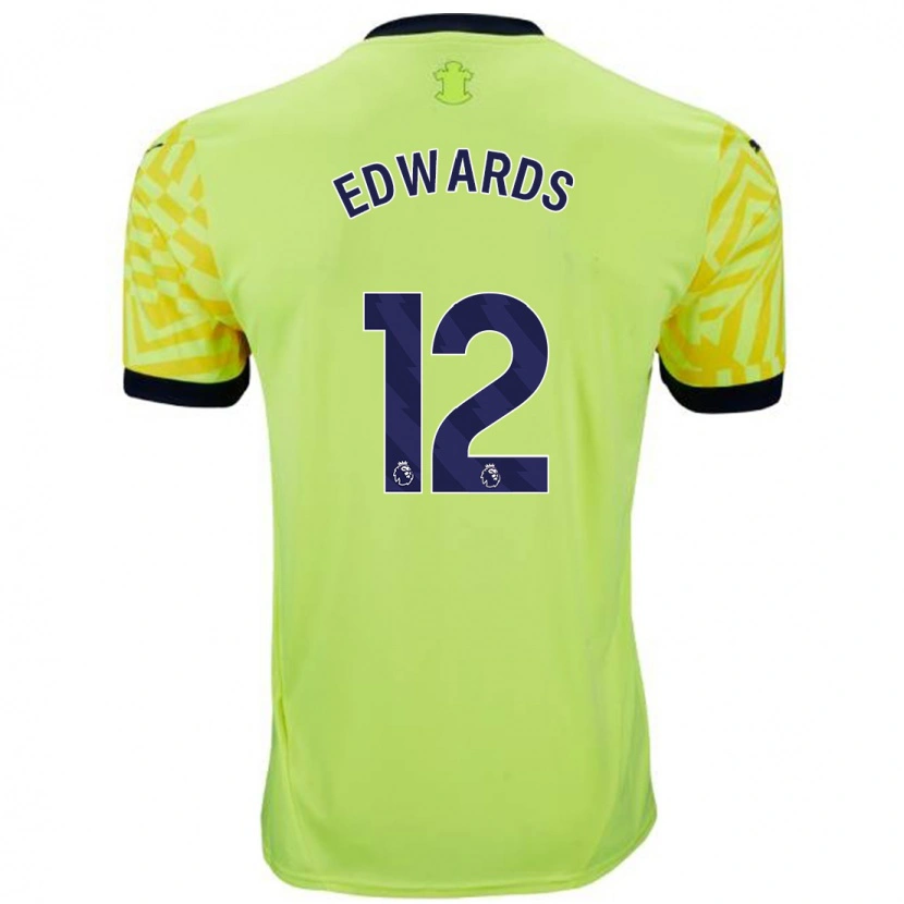 Danxen Heren Ronnie Edwards #12 Geel Uitshirt Uittenue 2024/25 T-Shirt