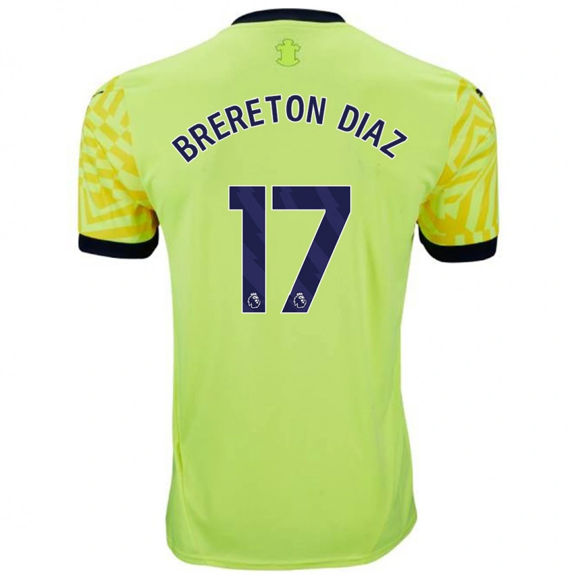 Danxen Heren Ben Brereton Díaz #17 Geel Uitshirt Uittenue 2024/25 T-Shirt