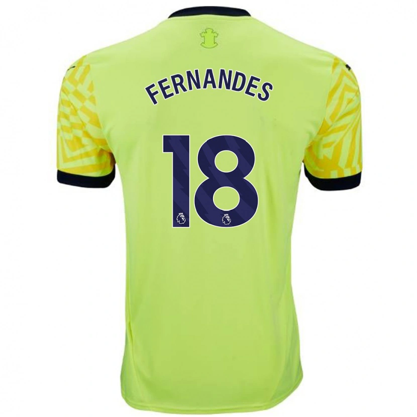 Danxen Heren Mateus Fernandes #18 Geel Uitshirt Uittenue 2024/25 T-Shirt