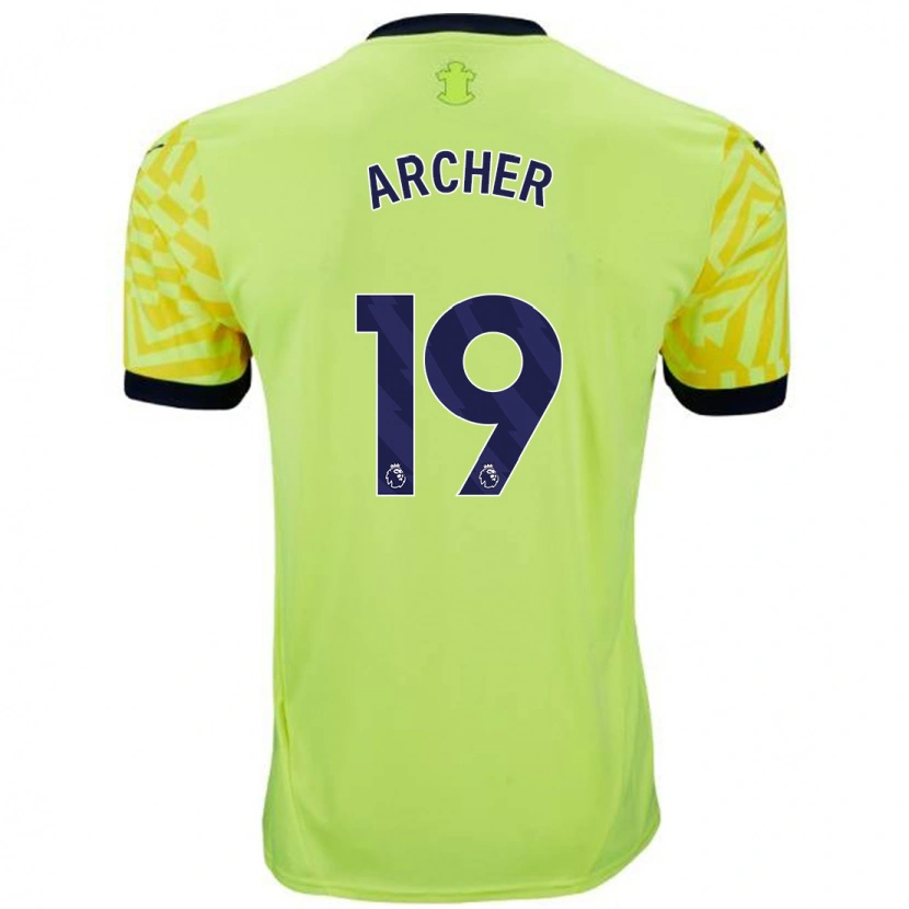 Danxen Heren Cameron Archer #19 Geel Uitshirt Uittenue 2024/25 T-Shirt