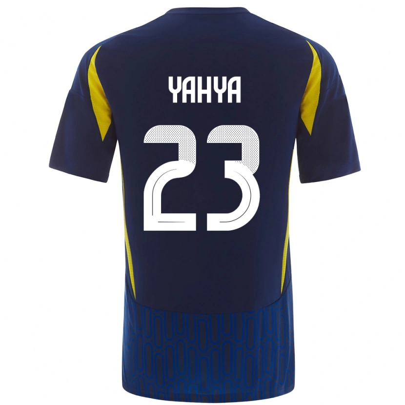 Danxen Heren Ayman Yahya #23 Blauw Geel Uitshirt Uittenue 2024/25 T-Shirt