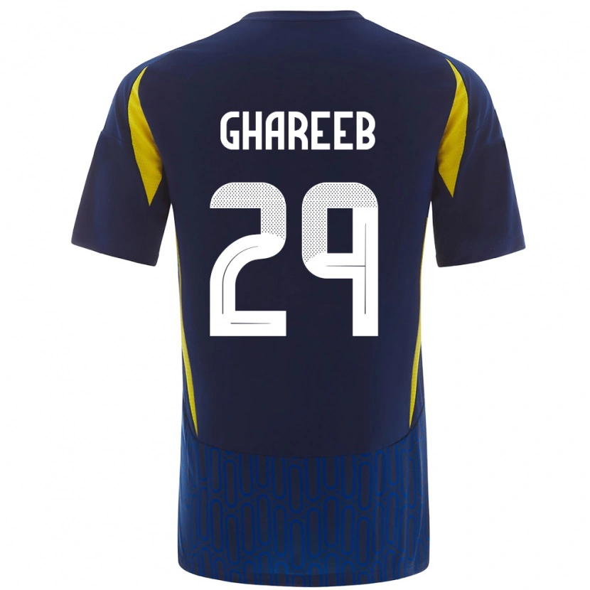 Danxen Heren Abdulrahman Ghareeb #29 Blauw Geel Uitshirt Uittenue 2024/25 T-Shirt