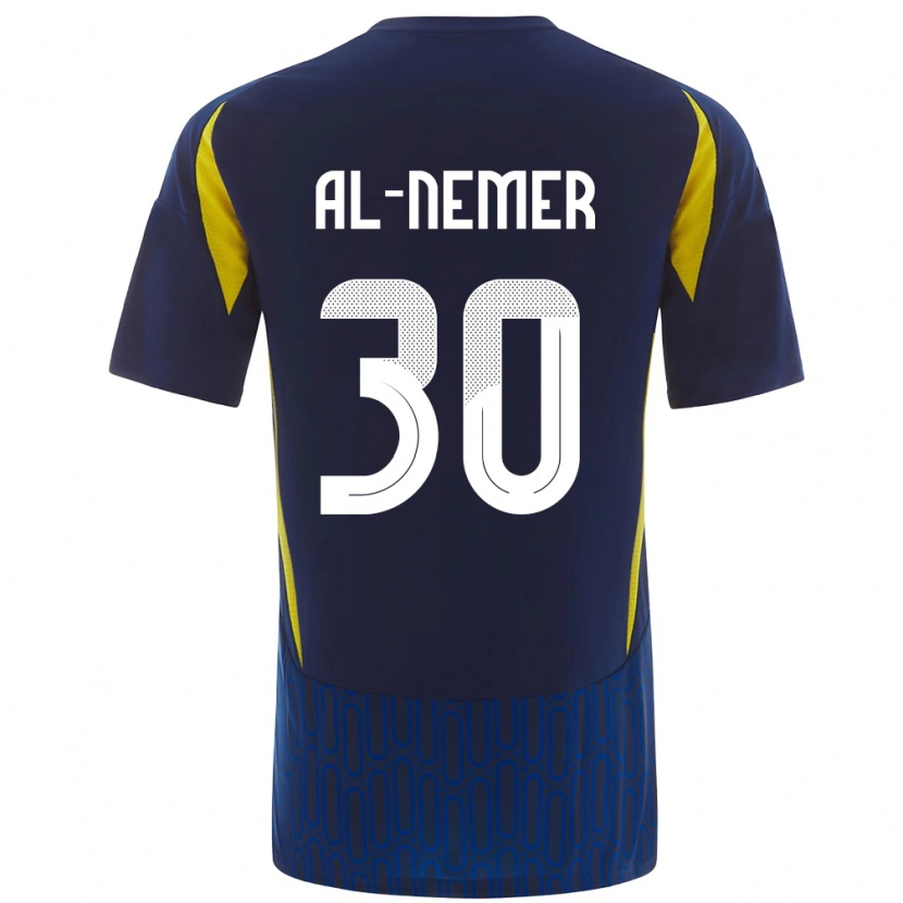 Danxen Heren Meshari Al-Nemer #30 Blauw Geel Uitshirt Uittenue 2024/25 T-Shirt